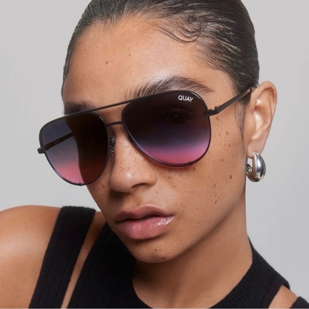 Quay Australia Black Frame with Purple Gradient Sunglasses